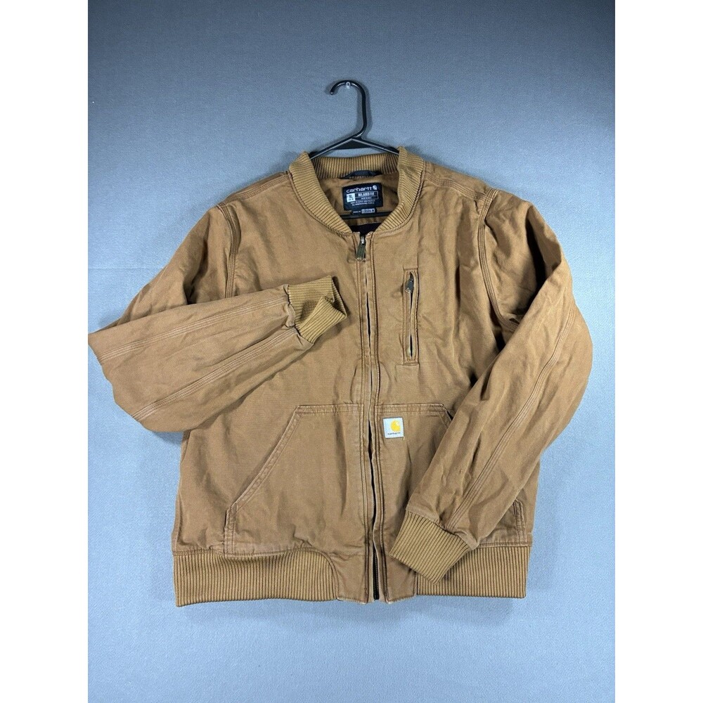 Women’s Carhartt Duck Bomber Jacket Brown Relaxed Fit XL Workwear